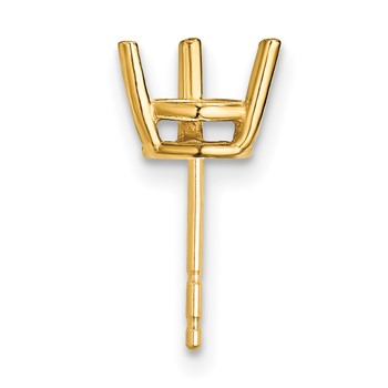 14k Single Round 3-Prong 5.5mm Post Earring Mounting