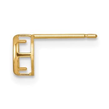 14k Single 5mm Round Bezel Post Earring Mounting