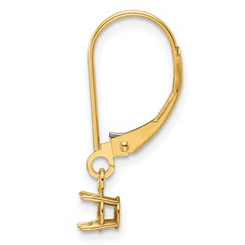 14k Single 6mm Round Dangle Basket Leverback Earring Mounting