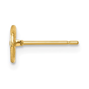 14k Single Holds 5mm Pearl Twisted Edge Post Earring Mounting