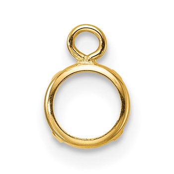 14k Single 5mm Round Low Wall Earring Dangle Mounting