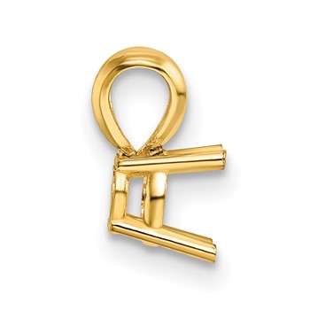 14ky Round 4-Prong Cast Heavy Weight 6.5mm Pendant Setting — alternate view