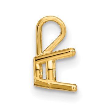 14ky Round 4-Prong with Straight Bail 6.5mm Pendant Setting — alternate view