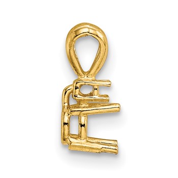 14ky Round 4-Prong with Diamond Accent 3.4mm Pendant Setting — alternate view