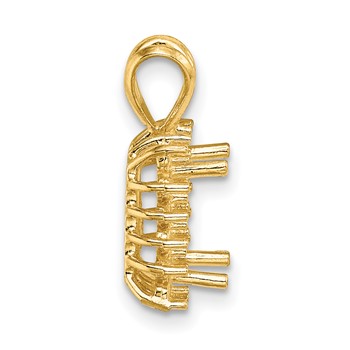 14ky Emerald Cluster 9 x 7mm Pendant Setting — alternate view