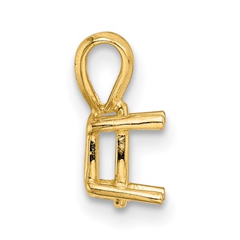 14ky Oval 4-Prong Cast Medium Weight 7 x 5mm Pendant Setting — alternate view