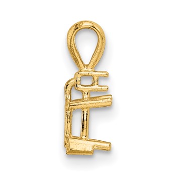 14ky Oval 4-Prong with Diamond Accent 6 x 4mm Pendant Setting — alternate view