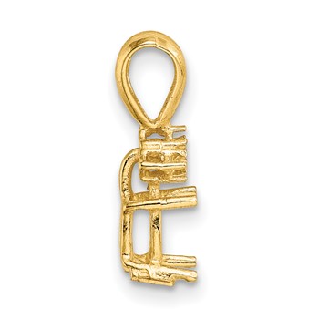 14ky Oval 4-Prong with 3 Diamond Accent 7 x 5mm Pendant Setting — alternate view