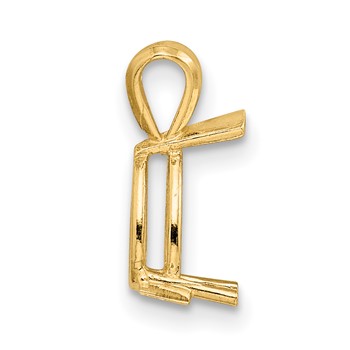 14ky Pear 3-Prong Cast V-End 7 x 4mm Pendant Setting — alternate view