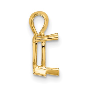 14ky Heart 3-Prong Cast V-End 11 x 9mm Pendant Setting — alternate view