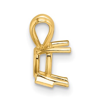 14ky Heart 4-Prong Cast Medium Weight 4.0mm Pendant Setting — alternate view