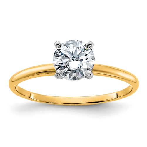 14ktt 3/4ct Lab Grown Diamond VS/SI+ G+ Round Complete Solitaire Eng Ring
