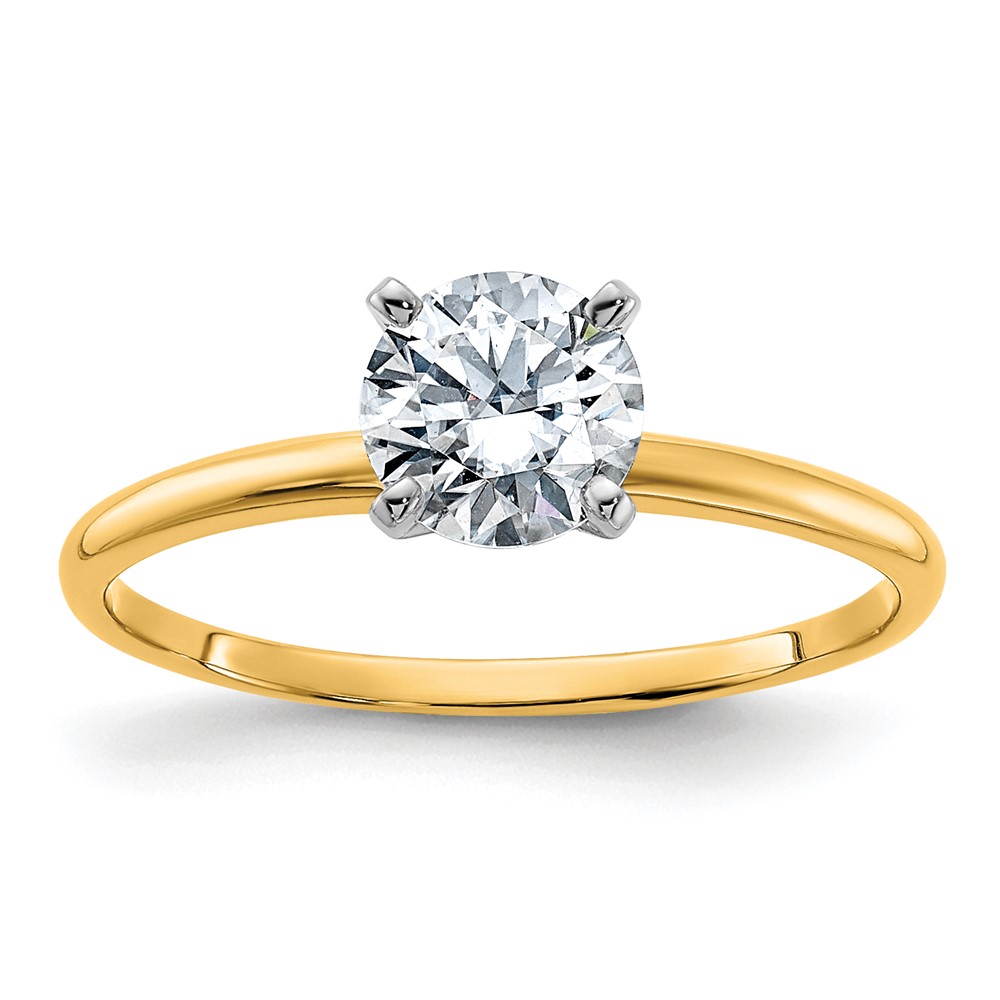 14ktt 3/4ct Lab Grown Diamond VS/SI+ G+ Round Complete Solitaire Eng Ring
