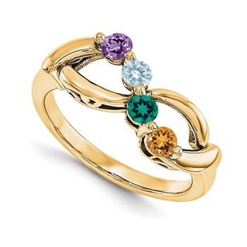 14KY AAA Diamond Family Ring