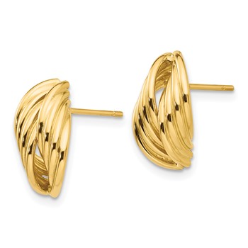 14k Polished Fancy Post Earrings — alternate view