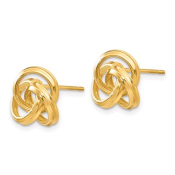 14k 10mm Polished Love Knot Post Earrings — alternate view