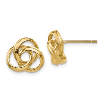 14k 10mm Polished Love Knot Post Earrings
