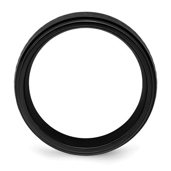 Chisel Black Zirconium Polished 8mm Ridged Edge Band — alternate view