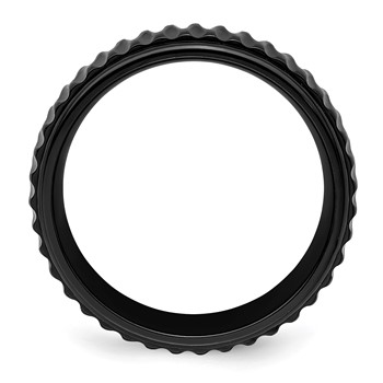 Chisel Black Zirconium Polished 8mm Grooved Band — alternate view