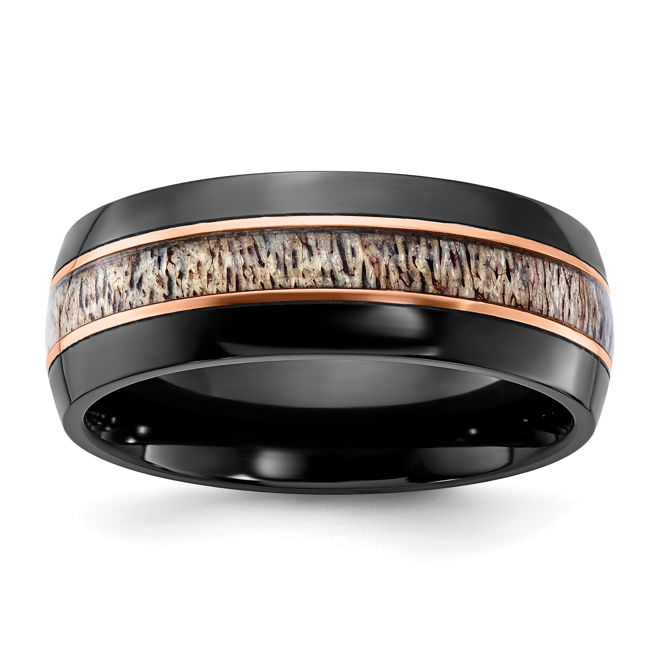 Chisel Black Zirconium Polished Rose IP-plated with Antler