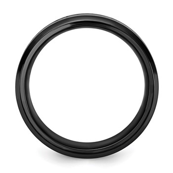 Chisel Black Zirconium Polished with Imitation Opal Inlay 8mm Band — alternate view