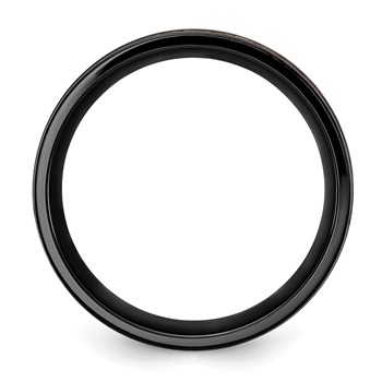 Chisel Black Zirconium Brushed and Polished Rose IP-plated 8mm Band — alternate view