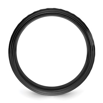 Chisel Black Zirconium Polished Grooved 8mm Band — alternate view