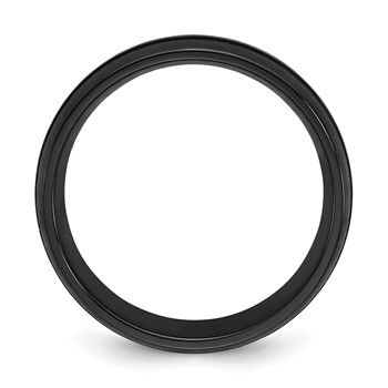 Chisel Black Zirconium Brushed and Polished with Imitation Turquoise Inlay 8mm Band — alternate view