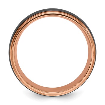 Chisel Black Zirconium Brushed and Polished Rose IP-plated 8mm Band — alternate view