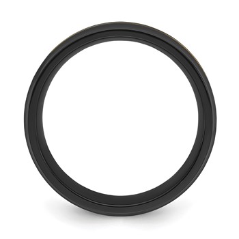 Chisel Black Zirconium Brushed and Polished Yellow IP-plated 8mm Band — alternate view