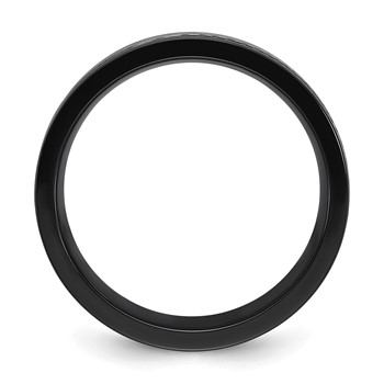 Chisel Black Zirconium Polished with Damascus Inlay 9mm Band — alternate view