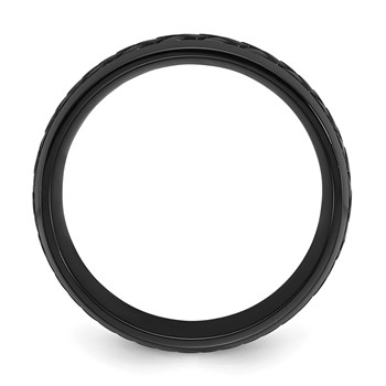 Chisel Black Zirconium Polished 8mm Grooved Band — alternate view