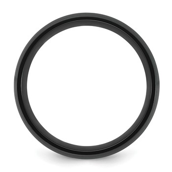 Chisel Black Zirconium Brushed With Polished Center 8mm Ring — alternate view